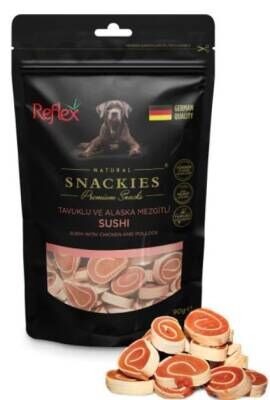 Reflex Snackies Tavuklu ve Balıklı Sushi Köpek Ödülü 90 gr