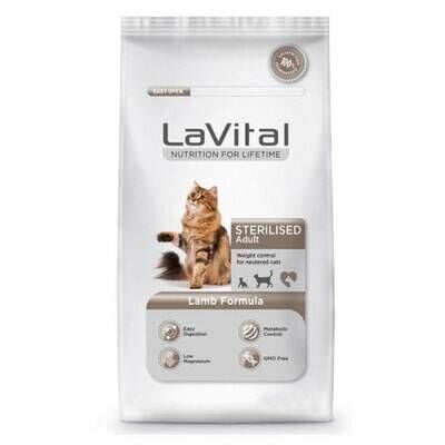 LaVital Sterilesed Kuzu Etli Kısırlaştırılmış Yetişkin Kedi Maması 12 kg