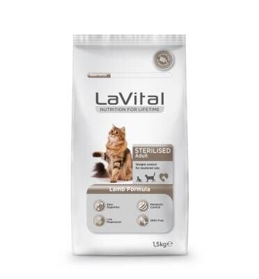 LaVital Sterilised Kuzu Etli Kısırlaştırılmış Yetişkin Kedi Maması 1,5 kg