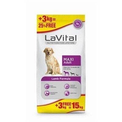 Lavital Kuzu Etli Büyük Irk Yetişkin Köpek Maması 12 kg + 3 kg