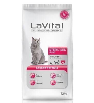 LaVital Sterilesed Somonlu Kısırlaştırılmış Yetişkin Kedi Maması 12 kg