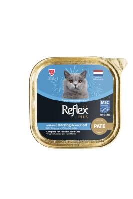 Reflex Plus Alu Tray Ringa ve Morina Balıklı Kıyılmış Pate Yetişkin Kedi Yaş Maması 85 gr