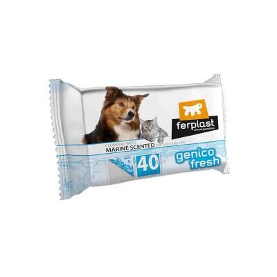 Ferplast Genico Fresh Kedi ve Köpekler İçin Okyanus Kokulu Islak Mendil 40'lı