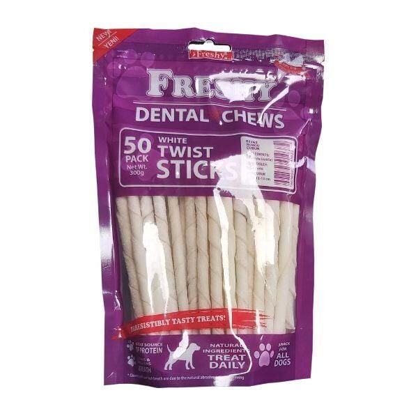 Freshy Dental Chews Twist Sütlü Burgu Çubuk Köpek Ödülü 300gr 50li