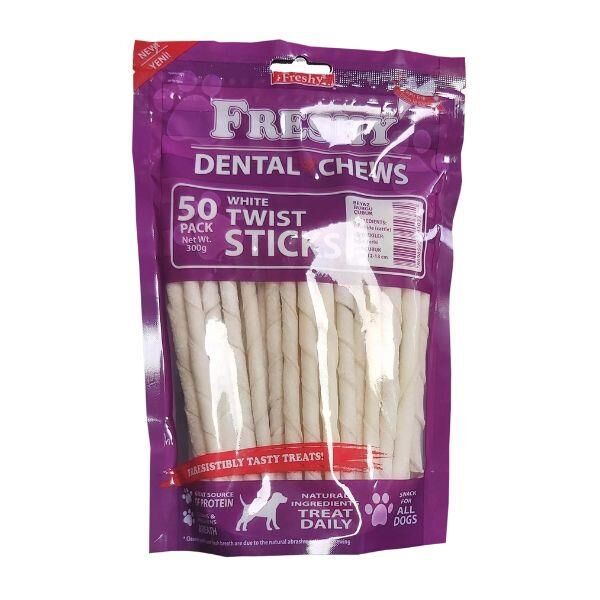 Freshy Dental Chews Twist Sütlü Burgu Çubuk Köpek Ödülü 300gr 50li