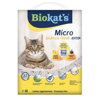 Biokats Micro Bianco Fresh Extra Topaklanan Kedi Kumu 6 lt