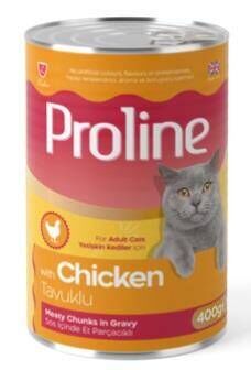 Proline Sos İçinde Parça Etli Tavuklu Yetişkin Kedi Konserve Maması 400 gr