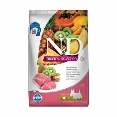 N&D Tropical Selection Düşük Tahıllı Domuz Etli ve Tropikal Meyveli Küçük Irk Yetişkin Köpek Maması 5 kg