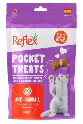 Reflex Pocket Treats Tüy Yumağı Kontrolü Yetişkin Kedi Ödül Maması 60 gr