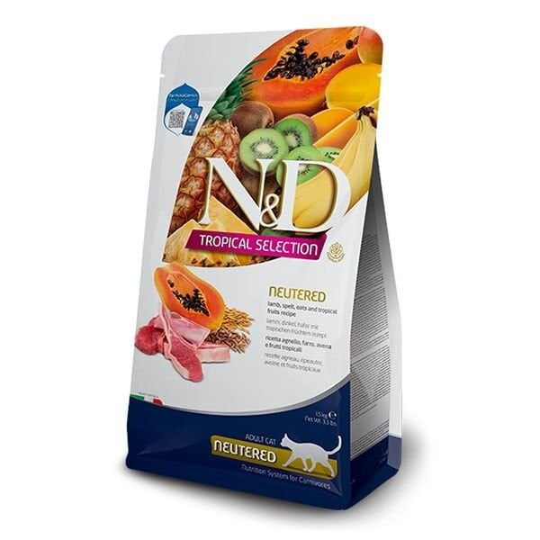 ND Tropical Selection Kuzu Etli Kısırlaştırılmış Yetişkin Kedi Maması 4+1 Kg