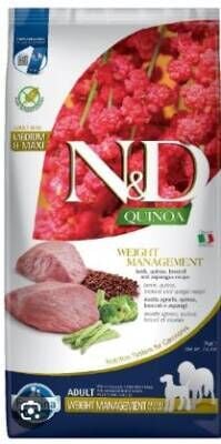 N&D Quinoa Weight Management Orta Ve Büyük Irk Kilolu Köpekler İçin Kuzu Etli Yetişkin Köpek Maması 7 kg