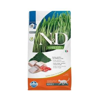 N&D Spirulina Ringa Balıklı Yetişkin Kedi Maması 1,5 kg