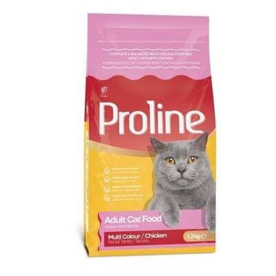 Proline Renkli Taneli Tavuklu Yetişkin Kedi Maması 1,2 kg