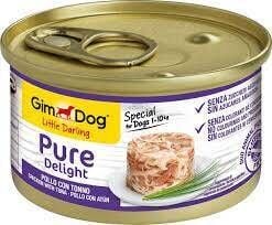 Gimdog Pure Delight Parça Tavuklu ve Ton Balıklı Yetişkin Köpek Maması 85 gr
