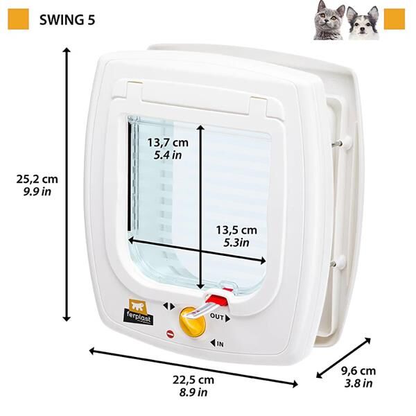 Ferplast Swing 5 Tünel Beyaz Kedi Kapısı13,5x13.7