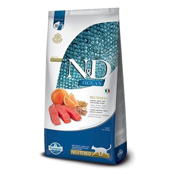 ND Düşük Tahıllı Somonlu ve Portakallı Kısırlaştırılmış Yetişkin Kedi Maması 10 Kg