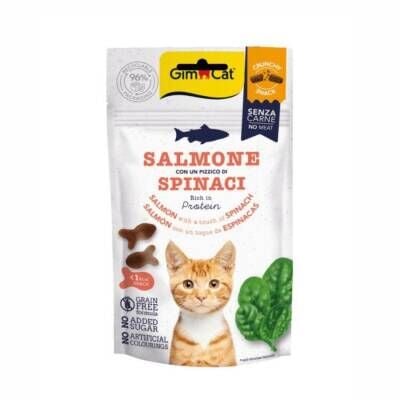 Gimcat Crunchy Somonlu ve Ispanaklı Kedi Ödül Maması 50 Gr