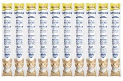 GimCat Sticks Tahılsız Somonlu Ödül Çubuğu 10'lu