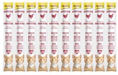 GimCat Sticks Tahılsız Kümes Hayvanlı Ödül Çubuğu 10'lu