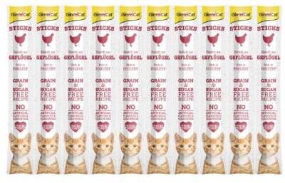 GimCat Sticks Tahılsız Kümes Hayvanlı Ödül Çubuğu 10'lu