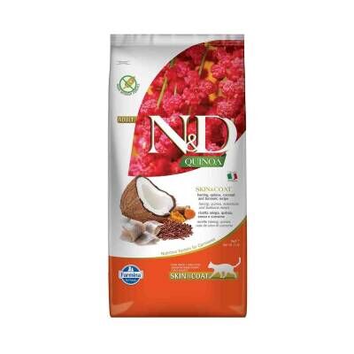 N&D Quinoa Tahılsız Skin & Coat Ringa Balıklı Yetişkin Kedi Maması 5 kg