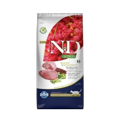 N&D Quinoa Weight Kilolu Kediler İçin Light Kuzu Etli Yetişkin Kedi Maması 5 kg
