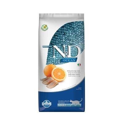 N&D Ocean Tahılsız Ringa Balıklı ve Portakallı Yetişkin Kedi Maması 10 kg