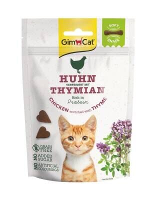 GimCat Tahılsız Kedi Ödülü Soft Snack Tavuklu ve Kekikli 60 gr