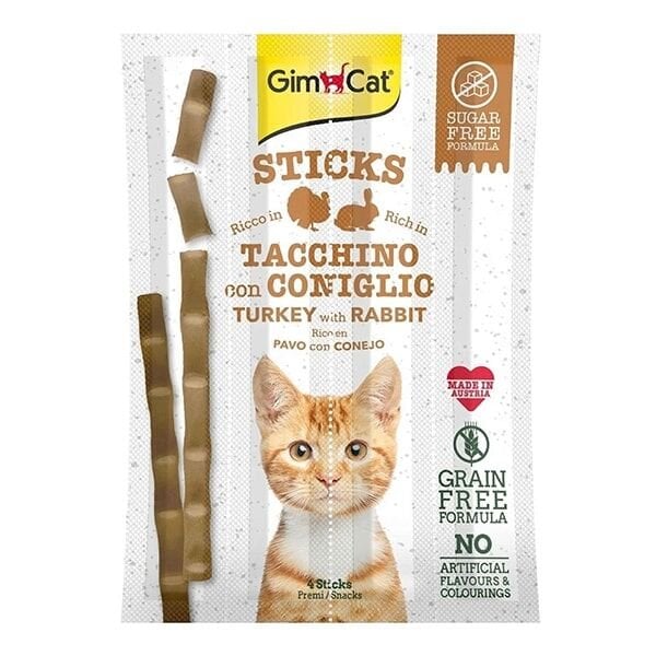 Gimcat Sticks Hindi ve Tavşan Etli Ödül Çubukları 4lü