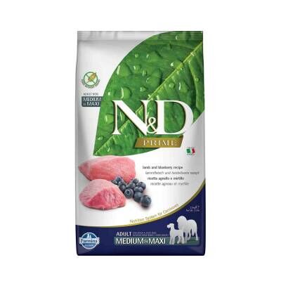 N&D Kuzu Etli Yaban Mersinli Tahılsız Orta ve Büyük Irk Yetişkin Köpek Maması 2,5 kg