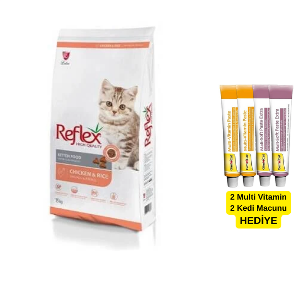 Reflex Tavuklu ve Pirinçli Yavru Kedi Maması 15 kg