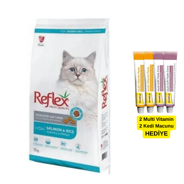 Reflex Sterilised Somonlu Pirinçli Kısırlaştırılmış Yetişkin Kedi Maması 15 kg