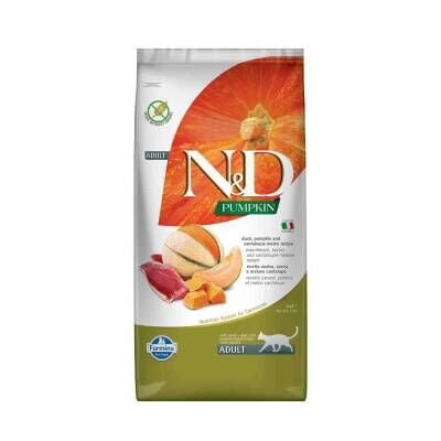 N&D Pumpkin Tahılsız Ördek Etli Bal Kabaklı ve Kavunlu Yetişkin Kedi Maması 5 kg