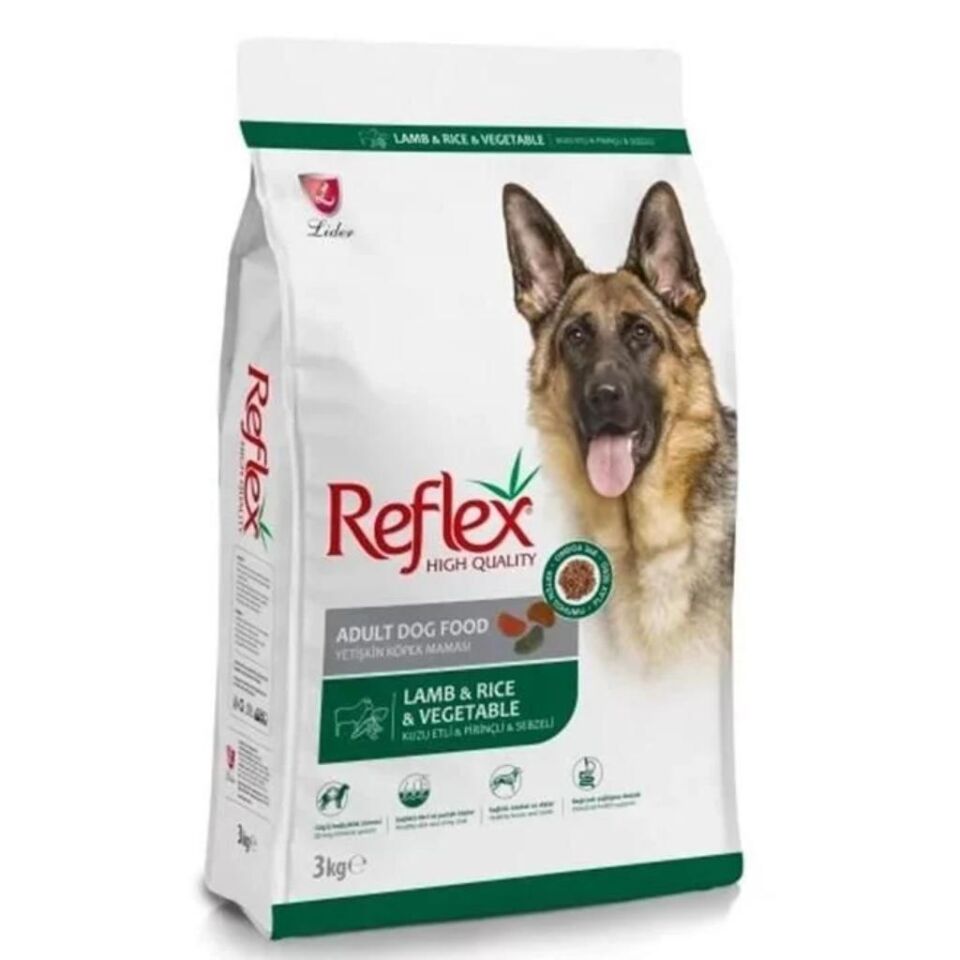 Reflex Kuzu Etli ve Pirinçli Sebzeli Yetişkin Köpek Maması 3 kg