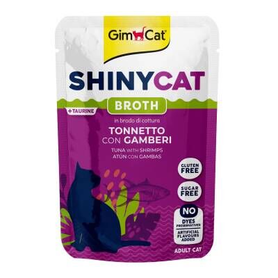 Gimcat Shinycat Pouch Ton Balığı ve Karidesli Yetişkin Kedi Çorbası 70 gr