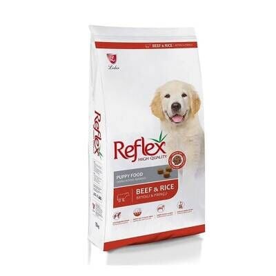 Reflex High Quality Biftekli ve Pirinçli Yavru Köpek Maması 15 kg + 1 kg