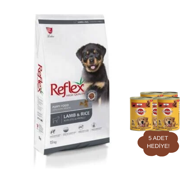Reflex Kuzu Etli ve Pirinçli Yavru Köpek Maması 15 kg