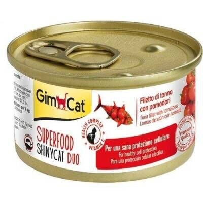 GimCat Shinycat SF Fileto Konserve Kedi Maması - Tuna Balıklı Domatesli 70 gr