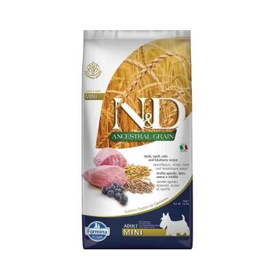 N&D Düşük Tahıllı Kuzu Etli Yaban Mersinli Küçük Irk Yetişkin Köpek Maması 7 kg