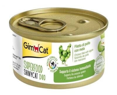 GimCat Shinycat SF Fileto Konserve Kedi Maması - Tavuklu Elmalı 70 gr