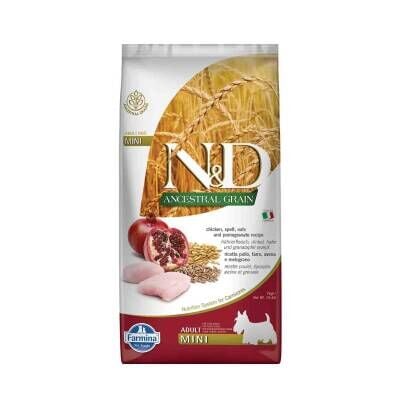 N&D Tavuk ve Nar Yetişkin Mini Az Düşük Tahıllı Köpek Maması 7 kg