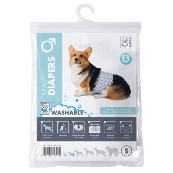 M-Pets Diapers Erkek Köpekler İçin Yıkanabilir Külot Small