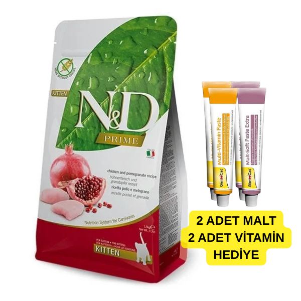 ND Tahılsız Tavuk Etli ve Narlı Yavru Kedi Maması 10 Kg