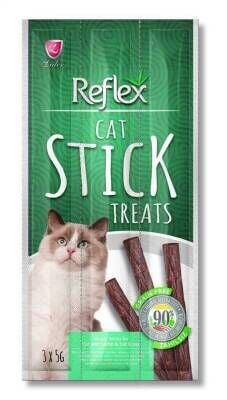 Reflex Sticks Kuzu Etli ve Kedi Çimli Kedi Ödül Çubukları 3 X 5 gr