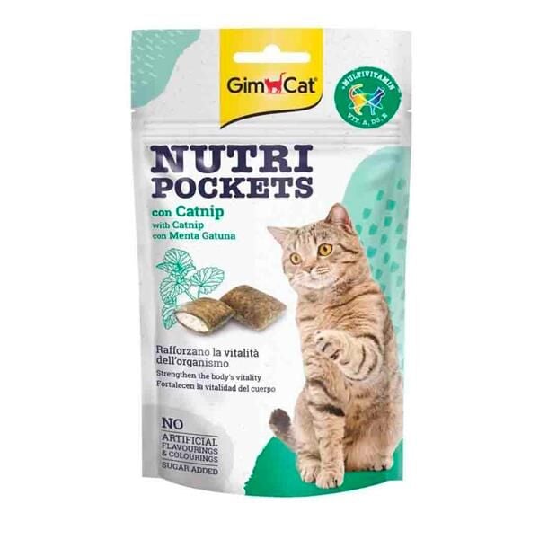 Gimcat Nutripockets Kedi Ödülü Kedi Otu ve Multivitamin 60gr