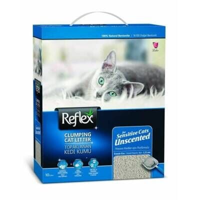 Reflex Hassas Kediler İçin Parfümsüz Topaklaşan Bentonit Kedi Kumu 10 lt