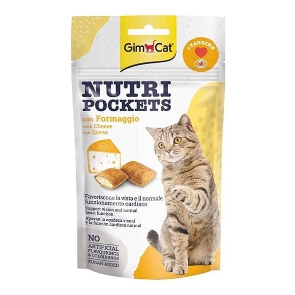 Gimcat Nutri Pockets Peynir ve Taurin içerikli Ödül Krakeri 60gr