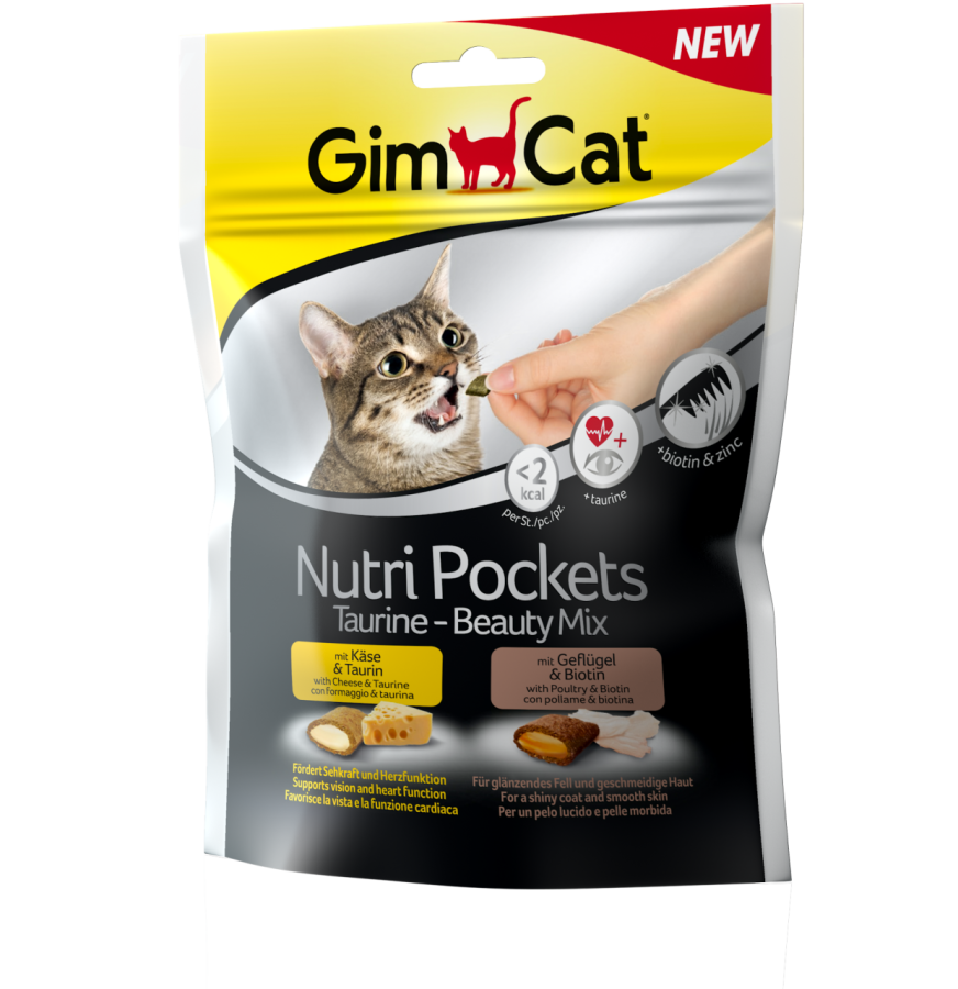 GimCat Nutripockets Kedi Ödülü Taurin & Beauty 150 gr