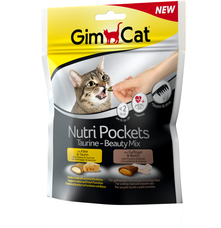 GimCat Nutripockets Kedi Ödülü Taurin & Beauty 150 gr