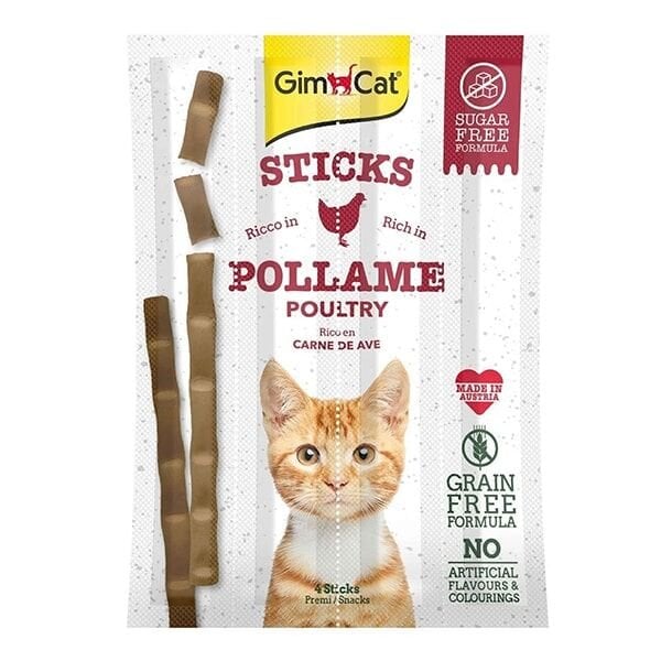 Gimcat Sticks Kümes Hayvanlı Tahılsız Kedi Ödülü 4'lü
